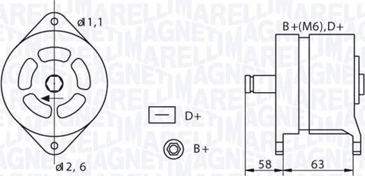 Magneti Marelli 063320049010 - Генератор autosila-amz.com