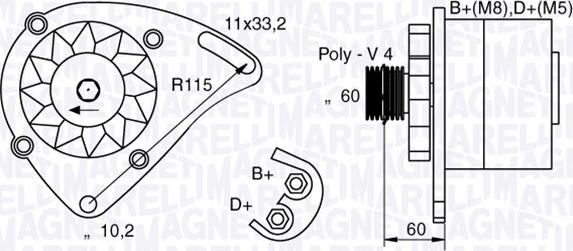 Magneti Marelli 063321600010 - Генератор autosila-amz.com