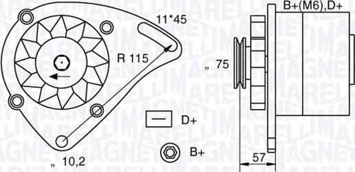 Magneti Marelli 063321000010 - генератор Fiat autosila-amz.com