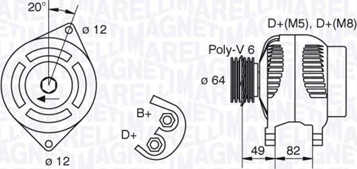 Magneti Marelli 063321854010 - Генератор autosila-amz.com