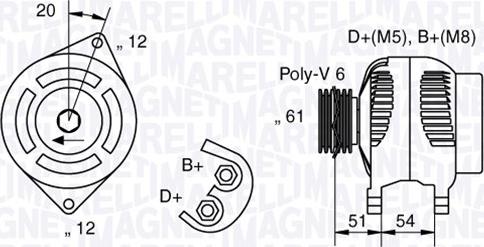 Magneti Marelli 063321862010 - Генератор autosila-amz.com