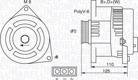 Magneti Marelli 063321346010 - Генератор autosila-amz.com