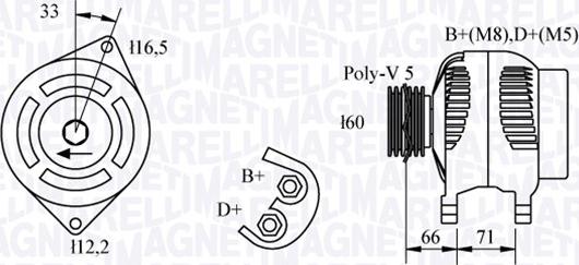 Magneti Marelli 063321328010 - Генератор autosila-amz.com