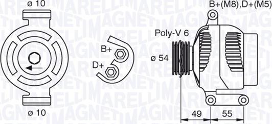 Magneti Marelli 063377494010 - шкив генератора Fiat autosila-amz.com