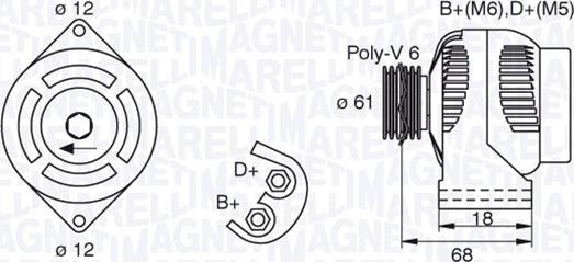 Magneti Marelli 063377492010 - Генератор ASTRA VECTRA 1.9 JTD autosila-amz.com