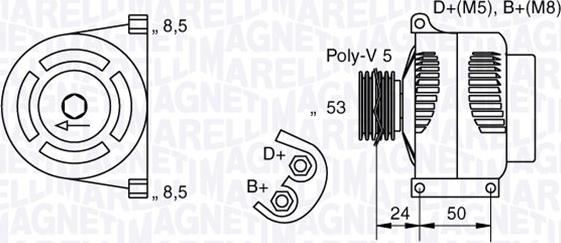 Magneti Marelli 063377010010 - Генератор autosila-amz.com