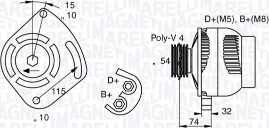 Magneti Marelli 063377011010 - Генератор autosila-amz.com