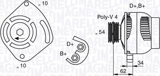 Magneti Marelli 063377031010 - Генератор autosila-amz.com