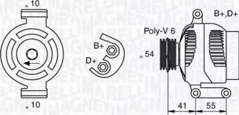 Magneti Marelli 063377025010 - Генератор FIAT 500, PUNTO EVO, DOBLO, LINEA 1.3MJTD autosila-amz.com