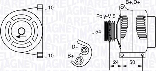 Magneti Marelli 063377027010 - Генератор autosila-amz.com