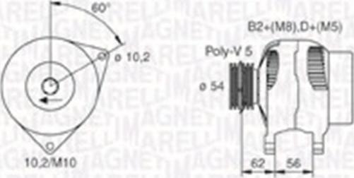 Magneti Marelli 063731748010 - Генератор OPEL autosila-amz.com