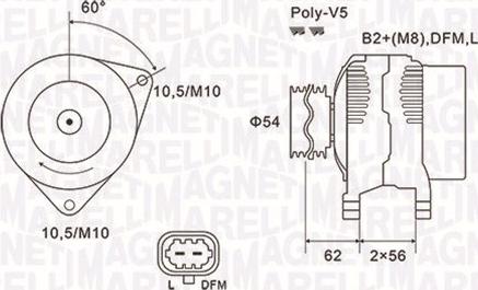 Magneti Marelli 063731940010 - Генератор autosila-amz.com