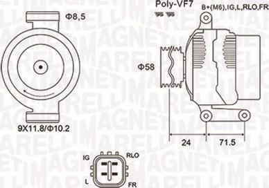 Magneti Marelli 063732029010 - Генератор LEXUS, TOYOTA autosila-amz.com