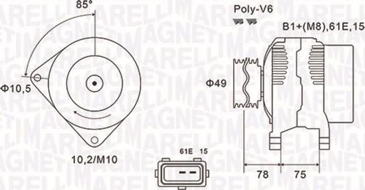 Magneti Marelli 063731591010 - Генератор autosila-amz.com