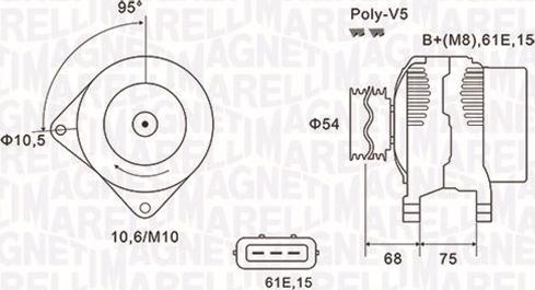 Magneti Marelli 063731584010 - Генератор autosila-amz.com