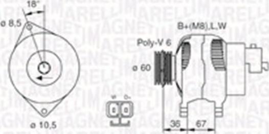 Magneti Marelli 063731521010 - Генератор autosila-amz.com