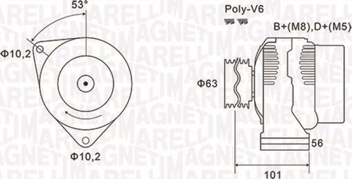 Magneti Marelli 063731152010 - Генератор autosila-amz.com