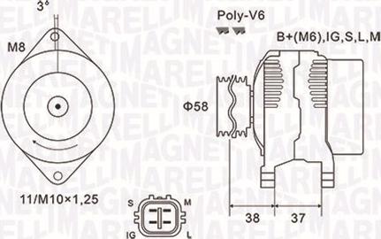 Magneti Marelli 063731889010 - Генератор autosila-amz.com