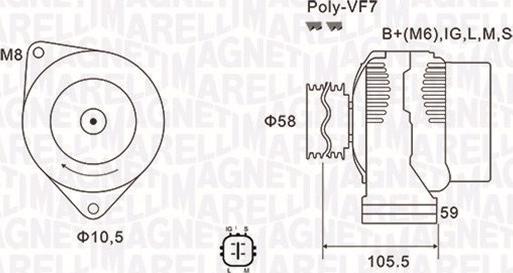 Magneti Marelli 063732069010 - Генератор autosila-amz.com