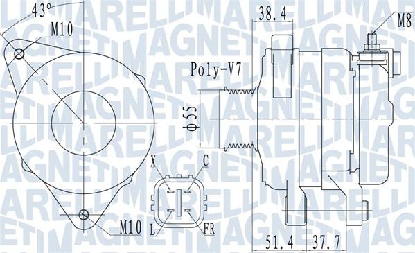 Magneti Marelli 063732121010 - Генератор autosila-amz.com