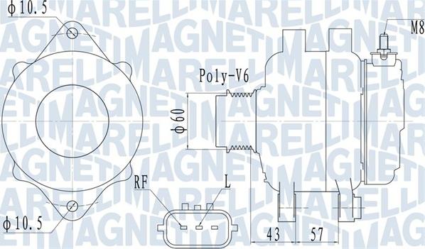 Magneti Marelli 063732122010 - Генератор autosila-amz.com