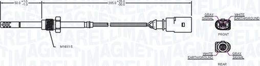 Magneti Marelli 172000075010 - Датчик темпер. Выхлопных газов VW GROUP 2.0 TDi autosila-amz.com