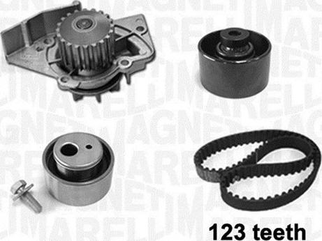 Magneti Marelli 341404160001 - Водяной насос + комплект зубчатого ремня ГРМ autosila-amz.com