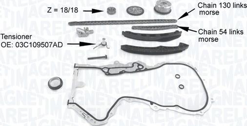 Magneti Marelli 341500001210 - Комплект цепи привода распредвала autosila-amz.com