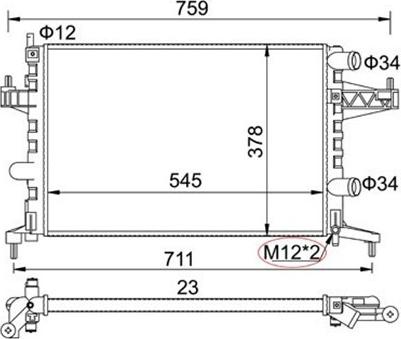 Magneti Marelli 359000300760 - Радиатор, охлаждение двигателя autosila-amz.com