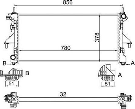 Magneti Marelli 359000301020 - Радиатор, охлаждение двигателя autosila-amz.com