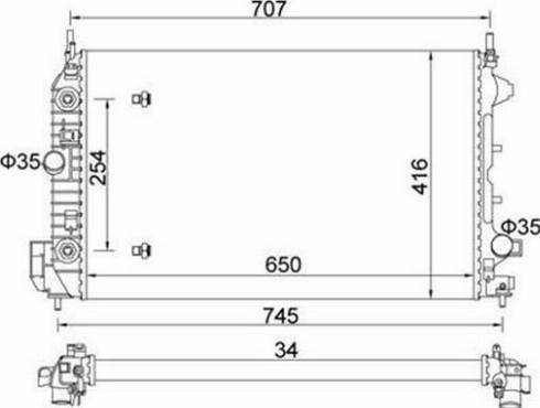 Magneti Marelli 359000301740 - Радиатор, охлаждение двигателя autosila-amz.com