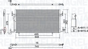 Magneti Marelli 350203965000 - Конденсатор кондиционера autosila-amz.com