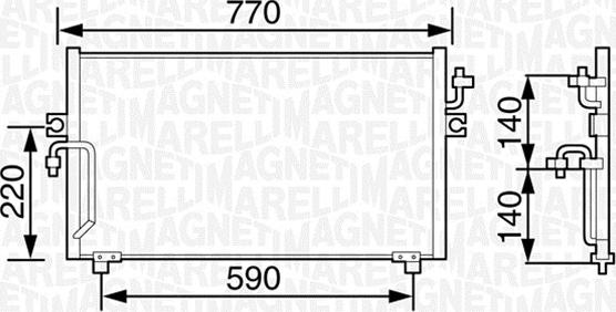 Magneti Marelli 350203481000 - Конденсатор кондиционера autosila-amz.com