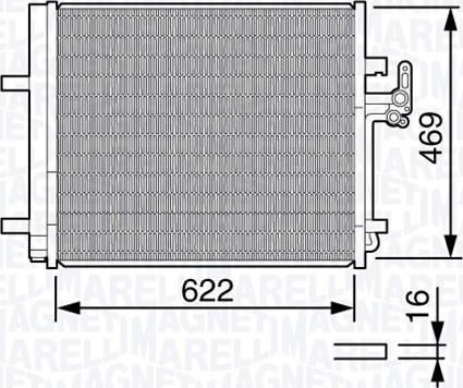 Magneti Marelli 350203645000 - Конденсатор кондиционера autosila-amz.com