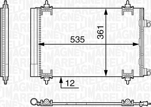 Magneti Marelli 350203603000 - Конденсатор кондиционера autosila-amz.com