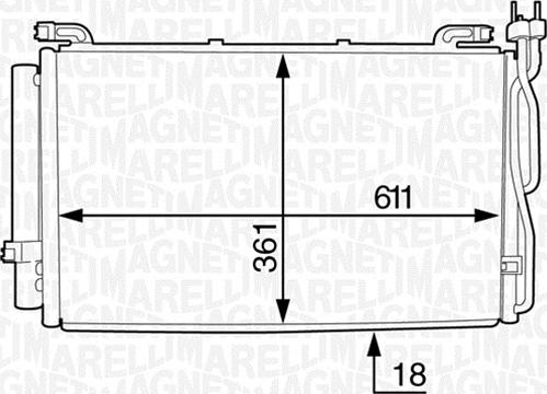 Magneti Marelli 350203610000 - Конденсатор кондиционера autosila-amz.com