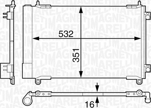 Magneti Marelli 350203613000 - Конденсатор кондиционера autosila-amz.com