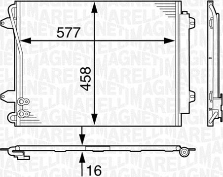 Magneti Marelli 350203634000 - Конденсатор кондиционера autosila-amz.com