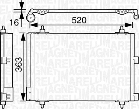 Magneti Marelli 350203628000 - Конденсатор кондиционера autosila-amz.com