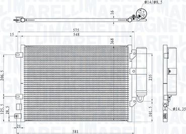 Magneti Marelli 350203893000 - Конденсатор кондиционера autosila-amz.com