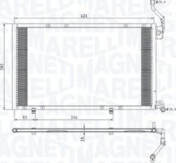 Magneti Marelli 350203813000 - Конденсатор кондиционера autosila-amz.com