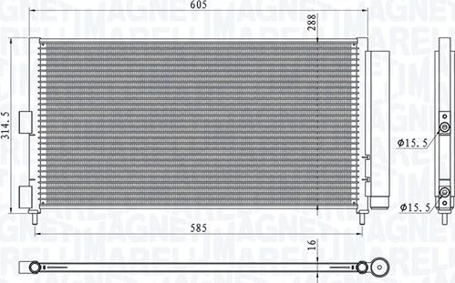 Magneti Marelli 350203881000 - Конденсатор кондиционера autosila-amz.com