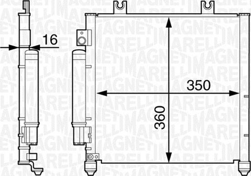 Magneti Marelli 350203357000 - Конденсатор кондиционера autosila-amz.com