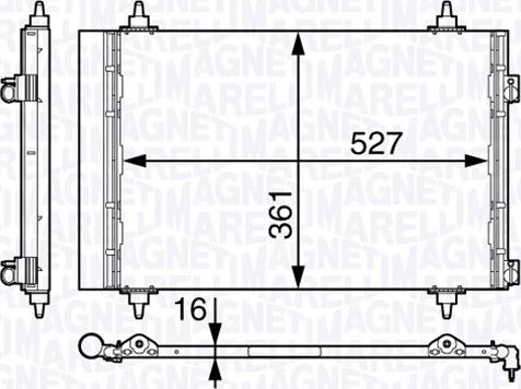 Magneti Marelli 350203714000 - Конденсатор кондиционера autosila-amz.com