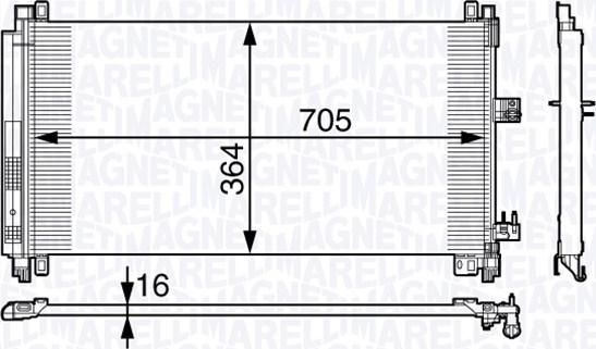 Magneti Marelli 350203724000 - Конденсатор кондиционера autosila-amz.com