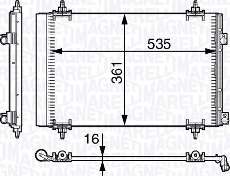 Magneti Marelli 350203721000 - Конденсатор кондиционера autosila-amz.com