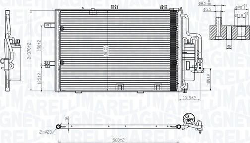 Magneti Marelli 350203770000 - Конденсатор кондиционера autosila-amz.com