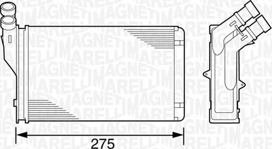 Magneti Marelli 350218221000 - Радиатор отопителя: CITROEN ZX (N2) 1.1 91-03-01 97-06-28 autosila-amz.com