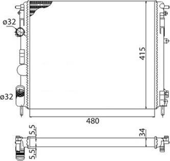 Magneti Marelli 350213991003 - Радиатор, охлаждение двигателя autosila-amz.com