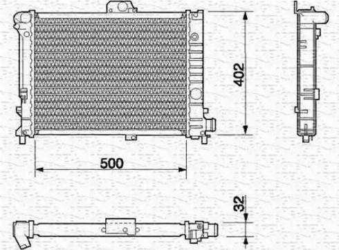 Magneti Marelli 350213631000 - Радиатор, охлаждение двигателя autosila-amz.com